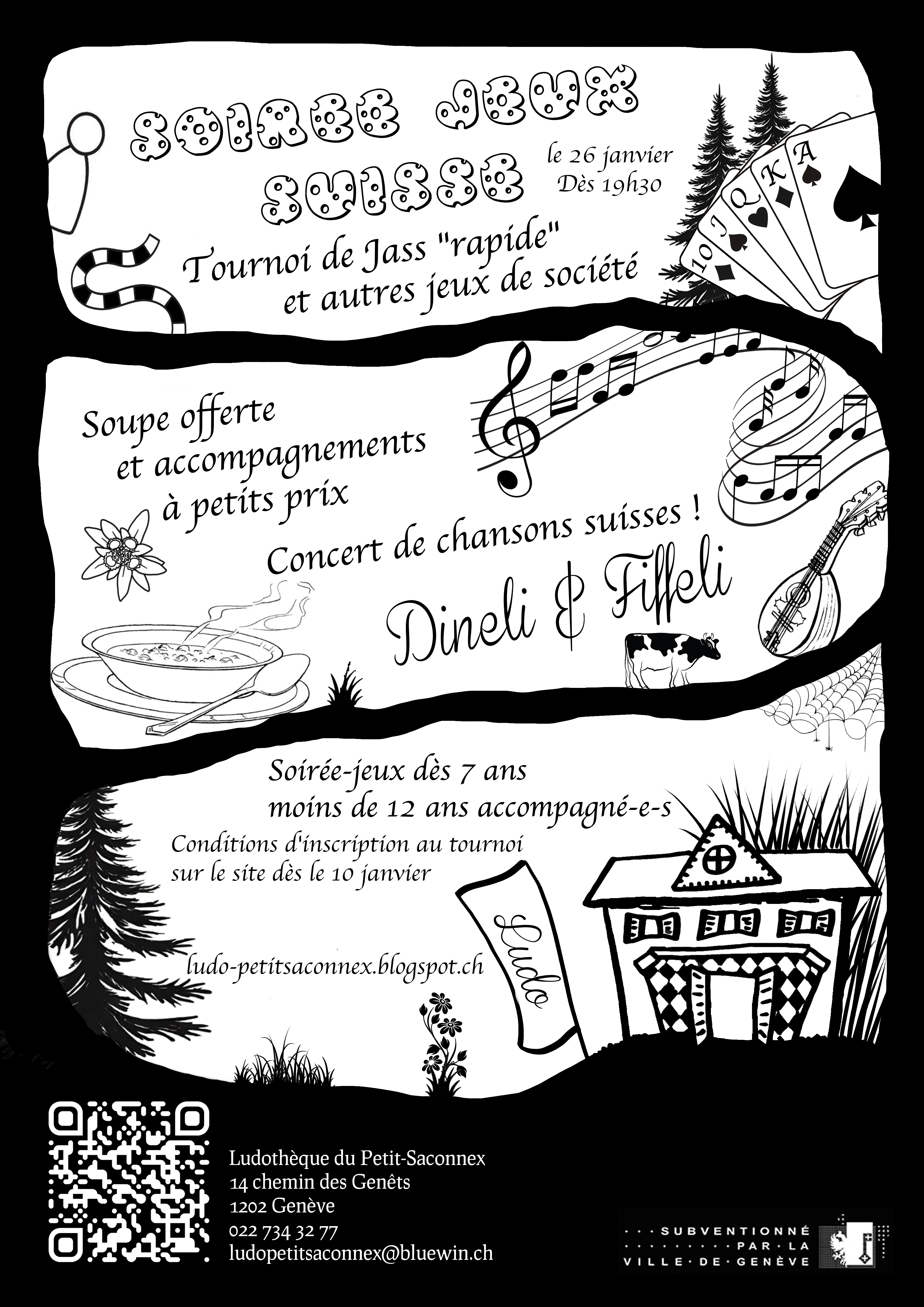 Affiche Soirée jeux Suisse