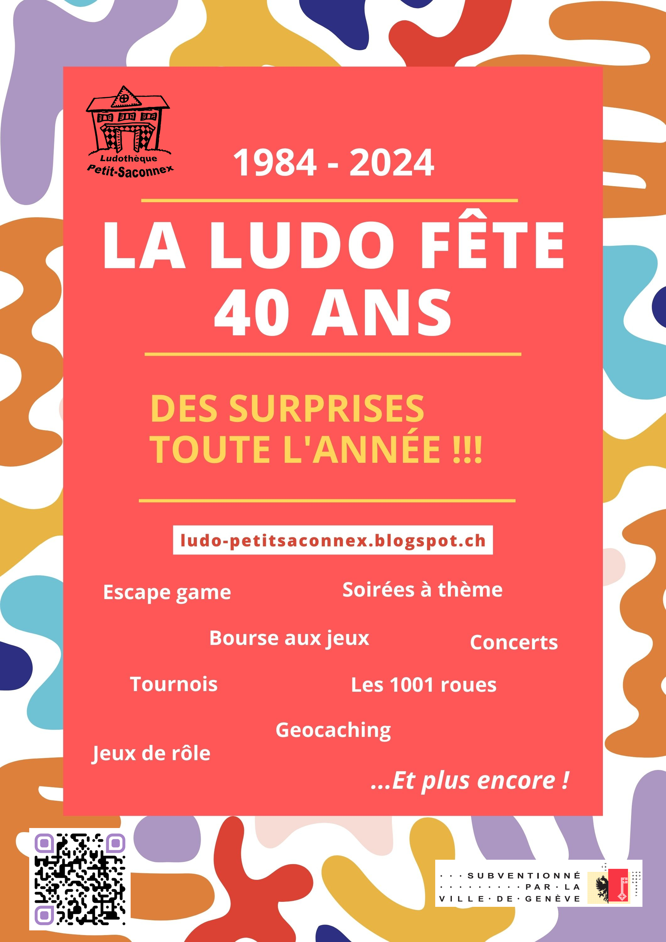 Affiche anniversaire 40 ans de la ludothèque