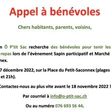 Appel à bénévoles 