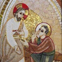 Mosaïque de Thomas et Jésus ressuscité