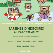 livres, tartines, enfants, parents, plein air